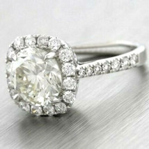 3.30ct Brillant Imitation Diamant Bague Solitaire Fiançailles 14K or Blanc Gp - £65.61 GBP