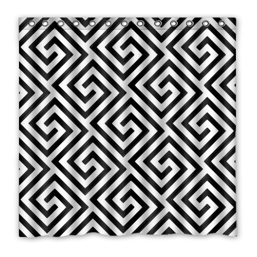 New!!! A Greek key Pattern Custom Waterproof Polyester Shower Curtain 4 Size Item image 6