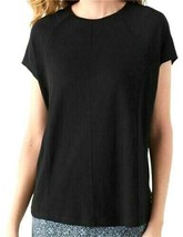 J Jill Top Sz L Black Short Sleeve Linen Pullover NEW Generous May Fit XL - $59.00
