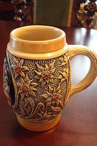 Old King Stein decorated with Edelweiss Flowers dinking friends - $24.75