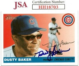 Dusty Baker signed 2004 Topps Heritage Baseball On Card Auto #191- JSA #HH18703  - £19.50 GBP