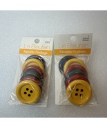 Le Bouton Favorite Findings 1 3/8&quot; 4-Hole Big Black Buttons Rainbow Prim... - $7.91