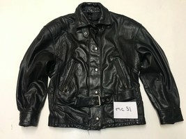 HEIN GERICKE Vintage Motorcycle Leather Jacket in Black Armpit/Armpit 21&quot; (mc51) - £48.32 GBP