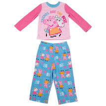Peppa Pig Friends are the Best Toddler Long Sleeve 2-Piece Pajama Set Pink - £11.74 GBP