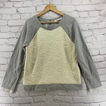 Robbi And Nikki Pullover Sweater Gray Cream Womens Sz XL Floral Print - £14.24 GBP