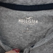 Hollister Shirt Mens S Gray Long Sleeve Striped Casual Henley Pullover Top Tee - £15.57 GBP