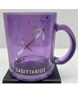 Modern Expressions Sagittarius Mug Purple Glass Zodiac Astrology Coffee Cup - $12.82