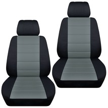 Front set car seat covers fits 1996-2020 Honda Civic   black and steel gray  - £70.17 GBP