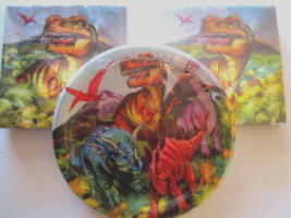 Dinosaur 18 Colorful Fun Birthday 9&quot; Sturdy Paper Plates  &amp; 40 Napkins 1... - £10.19 GBP