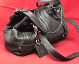 Tignanello Black Leather Bucket Bag Purse Handles 12 x 6 x 9 - $27.23