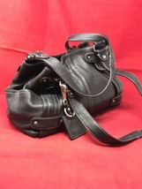 Tignanello Black Leather Bucket Bag Purse Handles 12 x 6 x 9 - £21.42 GBP