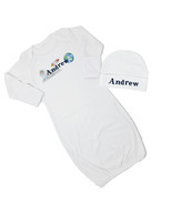 Baby Boy Printed Personalized Astronaut Outer Space VS2 Gown Coming Home... - $21.95+