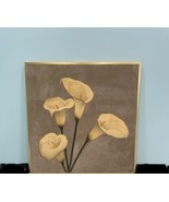 Stunning Vintage Mid Century Suede Wall Art Calla Lilies 37” Wide 37” Tall - $643.50