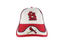 Vintage 90s St Louis Cardinals Baseball Color Block Striped Strapback Hat Cap - £17.02 GBP