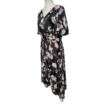 Simply Vera Wang Dark Floral Dress Size S Whimsigoth Fairy Sheer Midi As... - $24.70
