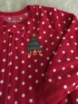 Osh Kosh Boys Red White Polka Dots Christmas Tree Fleece Long Pajamas 18 Months - $5.88