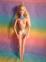 Vintage 1991 Mattel Blonde Blue Earrings / Necklace Barbie Doll Nude - As Is - £6.15 GBP