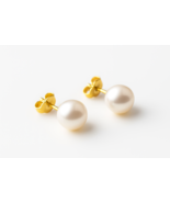 14k gold pearl earrings studs earrings real pearls gold earrings Stone Q... - $1,711.49 MXN