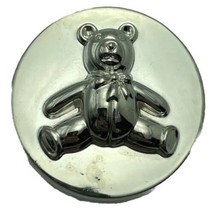 Silver Plated First Tooth Teddy Bear Velvet Lined Round Keepsake Heirloo... - $8.77