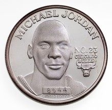 1996 Upper Deck Michael Jordan MVP 1 Troy OZ Silver Round LE# 8644 - £77.19 GBP