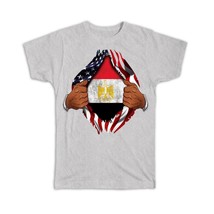 Egypt : Gift T-Shirt Flag USA American Chest Egyptian Expat Country - £19.51 GBP