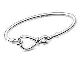 PANDORA Infinity Knot Bangle 925 Sterling Silver Charm - £205.08 GBP