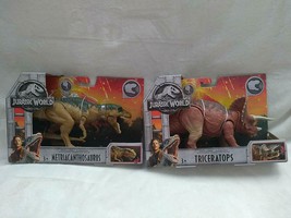 Jurassic World Roarivores Dinosaurs Triceratops &amp; Metriacanthosaurus - £100.61 GBP