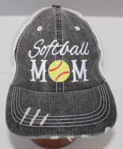 Women&#39;s Distressed Softball Mom Baseball Cap Trucker Hat Adjustable Stra... - £6.85 GBP