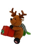 Gemmy Christmas Reindeer Gift Musical Plush Lights Up Sings Deck the Halls Toy - £21.42 GBP
