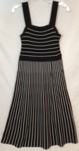 Banana Republic Size M Women&#39;s Knit Square Neck White Black Striped Dress 908A - £21.98 GBP