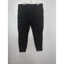 Bp. Womens Cargo Pants Black High Rise Drawstring Pockets Stretch Casual... - £17.70 GBP