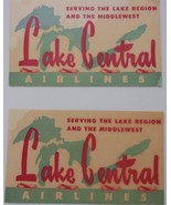 Vintage Mid Century Lake Central Airlines Two Gum Wet Luggage Decal Stic... - $5.99