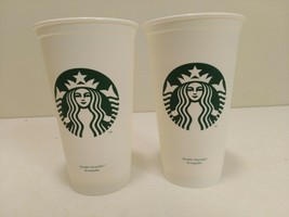 200 Starbucks Reusable Cups - White Plastic Travel To Go Coffee 16 Oz - No Lids - £152.90 GBP
