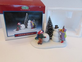 Lemax 63175 Porcelain Frosty Fun Building a Snowman Accessory Kids Trees - $13.90