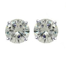 1Ct Brillant Coupe Véritable Moissanite Boucles 14K Plaqué or Blanc Solitaire&#39; - £62.62 GBP