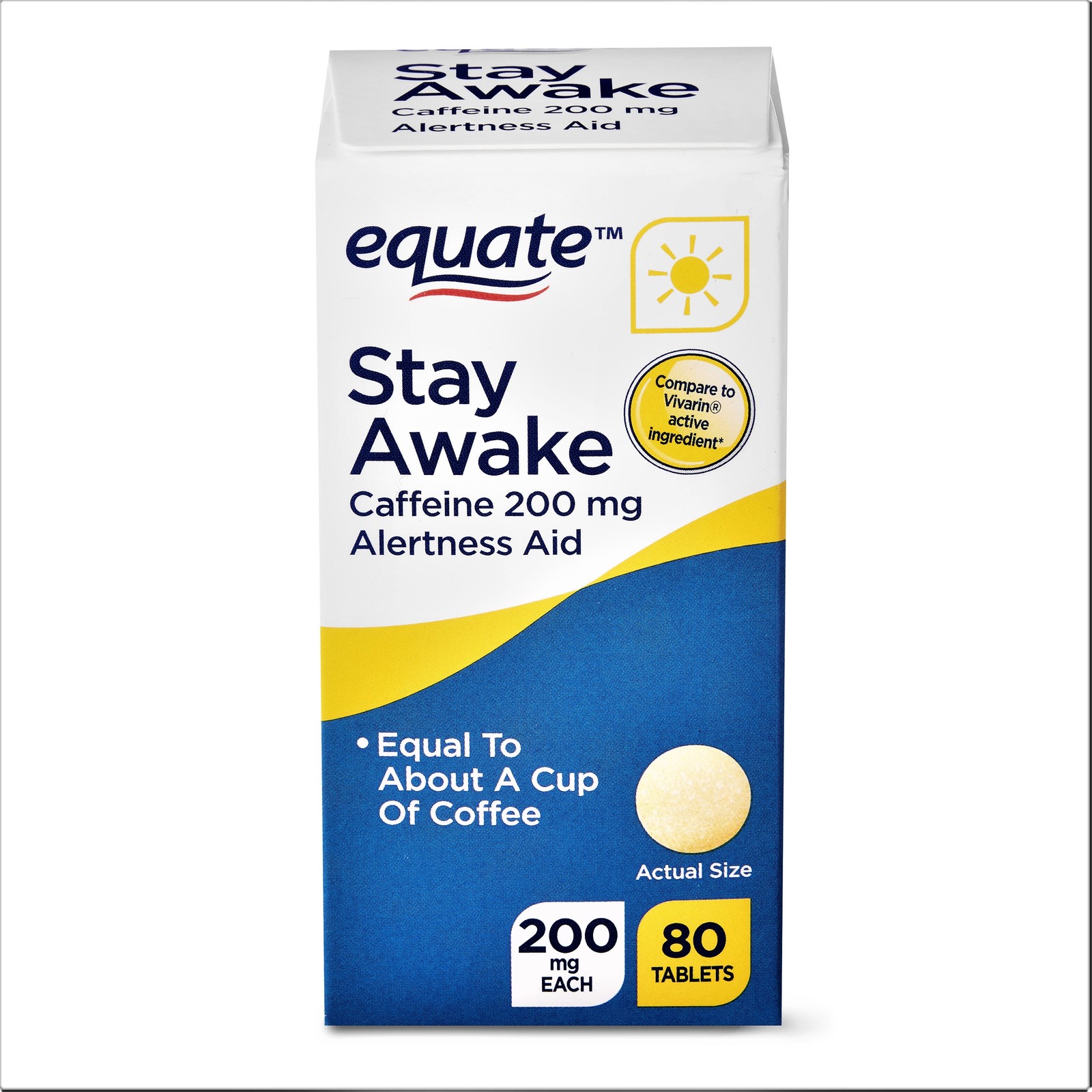Equate Stay Awake Caffeine Alertness Aid Tablets, 200 mg 80 Tablets  - $17.59