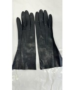 Black Soft Leather Vintage Gloves 6 3/4 VTG - $28.80 CAD