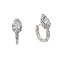 waterdrop earrings jewelry earrings 12mm samll hoop mipave CZ earring for girl w - £15.93 GBP