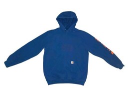 Carhartt Original Fit Logo Sleeve Graphic Hoodie Beacon Blue Heather Sz L-Tall - £17.58 GBP