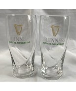 2 New Guinness Beer Happy St Patricks Day Beer Glasses 16 oz Embossed Ha... - £27.33 GBP