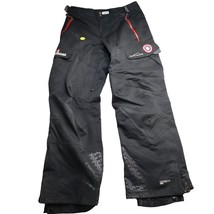 Eddie Bauer Snow Pants Mens Small Black Red Lined Outdoors Zip Cargo Pockets - £23.33 GBP