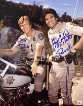 Erik Estrada Larry Wilcox Signed 11x14 CHIPS Motorcycle Photo 2 Inscr BAS ITP - £99.16 GBP