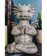 Zen Meditating Yoga Namaste Dragon Statue Faux Stone Resin 5&quot;Tall Fantas... - $32.79 CAD