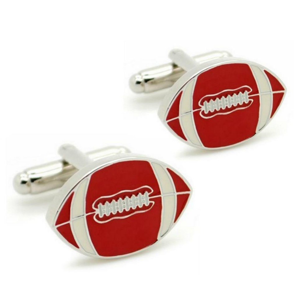 FOOTBALL CUFFLINKS American Sports Fan Athlete Player NEW w GIFT BAG Wed... - $11.95