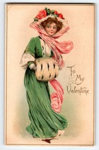 Valentines Day Postcard F. Brundage Women Muff Hand Warmer 1916 Tuck Series 126 - £35.63 GBP
