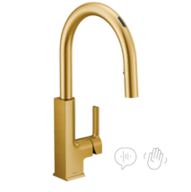 Moen Sto Smart Faucet Brushed Gold Single Handle Voice Activated faucet - £313.89 GBP