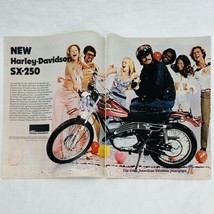 Vintage 1970&#39;s Harley Davidson SX-250 Motorcycle Color Magazine Print Ad 16 x 10 - £5.21 GBP