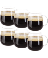 Farielyn-X Glass Coffee Mugs Set of 6, Microwave Safe Borosilicate Glass... - £23.36 GBP