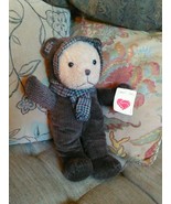 Teddy bear HUGFUN Corduroy Stuffed Animal kids Toy Plush Brown outfit - £39.50 GBP