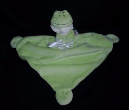 Baby Ganz Green Frog Mini Wrap Security Blanket Stuffed Animal Plush Toy Lovey - £19.03 GBP